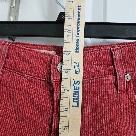 AG Adriano Goldschmied The Daisy Denim Shorts Women's 32 Red Stripe Frayed Hem - Picture 7 of 11